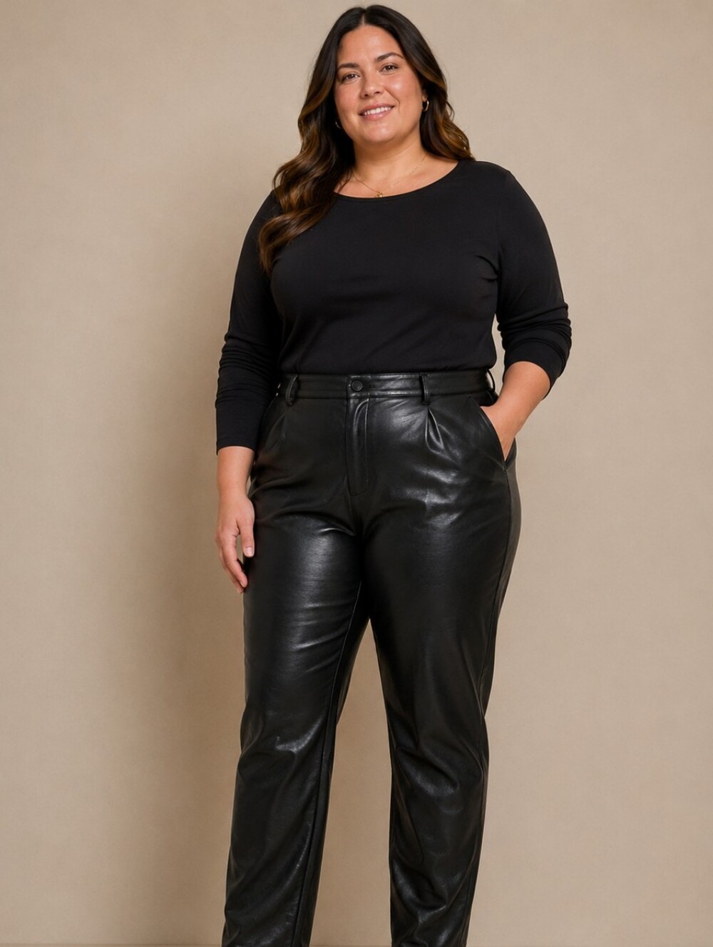 Women's Black Leather Pants Chandler Hill Size 12 Check Pictures